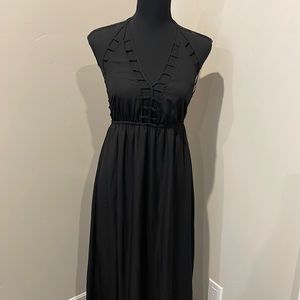 Black maxi dress open back